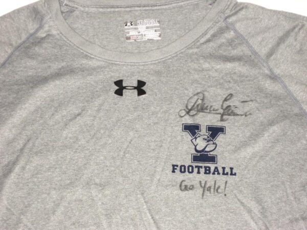 Dieter Eiselen Practice Worn & Signed Official Gray Yale Bulldogs Football Under Armour 2XL Shirt