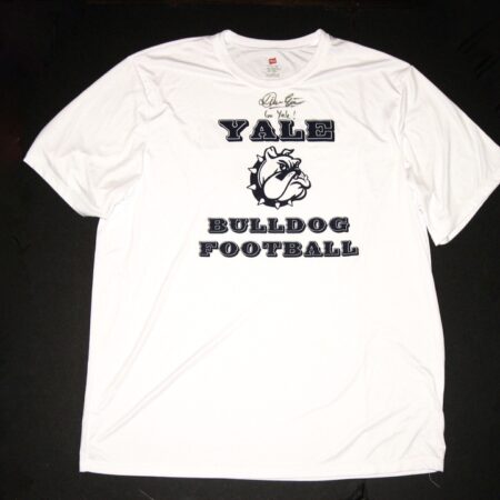 Dieter Eiselen Practice Worn & Signed Official White Yale Bulldogs Football Hanes Cool Dri 2XL Shirt