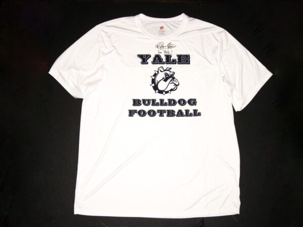 Dieter Eiselen Practice Worn & Signed Official White Yale Bulldogs Football Hanes Cool Dri 2XL Shirt