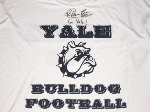 Dieter Eiselen Practice Worn & Signed Official White Yale Bulldogs Football Hanes Cool Dri 2XL Shirt