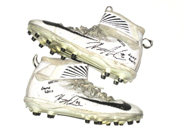 Henry Anderson 2020 New York Jets Game Worn & Signed White & Black Nike Lunarbeast Cleats