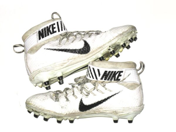 Henry Anderson 2020 New York Jets Game Worn & Signed White & Black Nike Lunarbeast Cleats