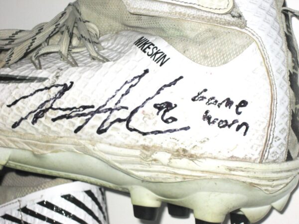 Henry Anderson 2020 New York Jets Game Worn & Signed White & Black Nike Lunarbeast Cleats