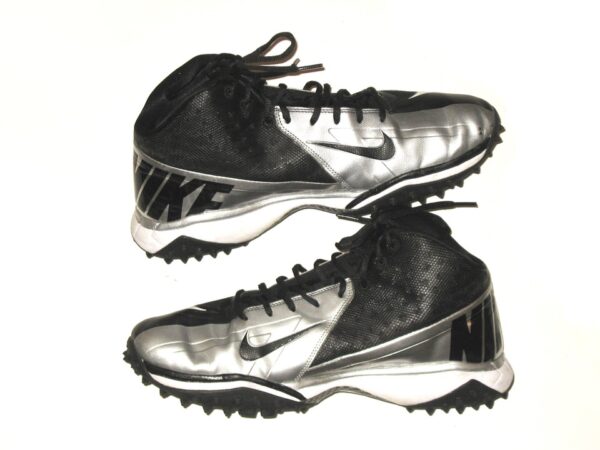 Henry Anderson 2020 New York Jets Practice Worn & Signed Black & Silver Nike Vapor Pro Turf Cleats