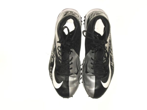 Henry Anderson 2020 New York Jets Practice Worn & Signed Black & Silver Nike Vapor Pro Turf Cleats