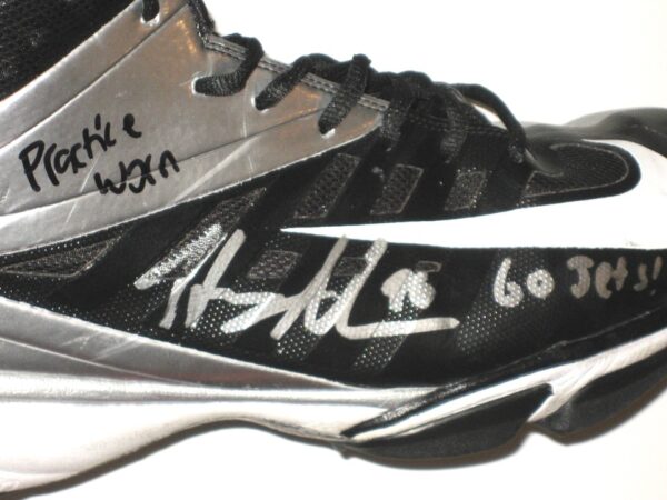 Henry Anderson 2020 New York Jets Practice Worn & Signed Black & Silver Nike Vapor Pro Turf Cleats4