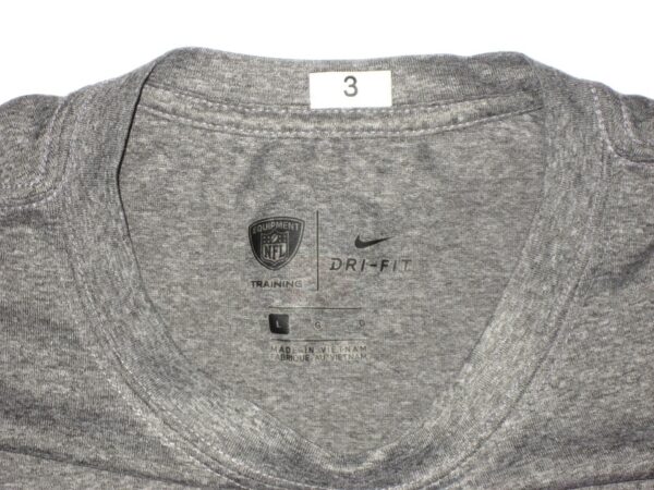 Alex Tanney Player Issued & Signed Gray New York Giants #3 Nike Dri-Fit Sleeveless Shirt