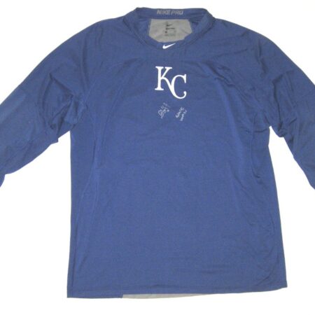 Bryce Hensley 2020 Game Worn & Signed Official Blue & Gray Kansas City Royals Nike Pro Dri-Fit XXL Shirt