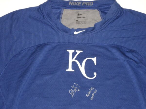 Bryce Hensley 2020 Game Worn & Signed Official Blue & Gray Kansas City Royals Nike Pro Dri-Fit XXL Shirt