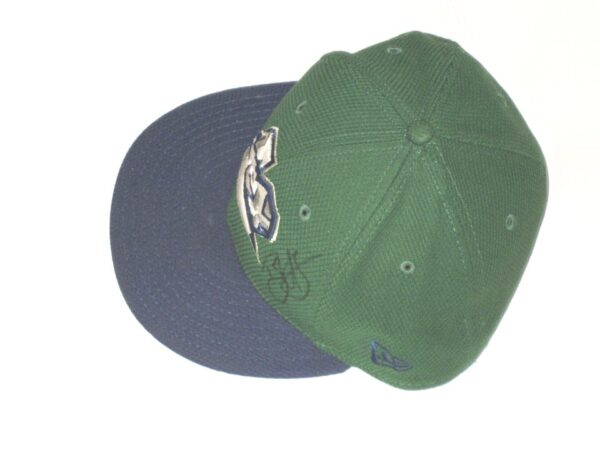 Bryce Hensley Pregame Worn & Signed Official Green & Blue Lexington Legends New Era 59FIFTY Hat
