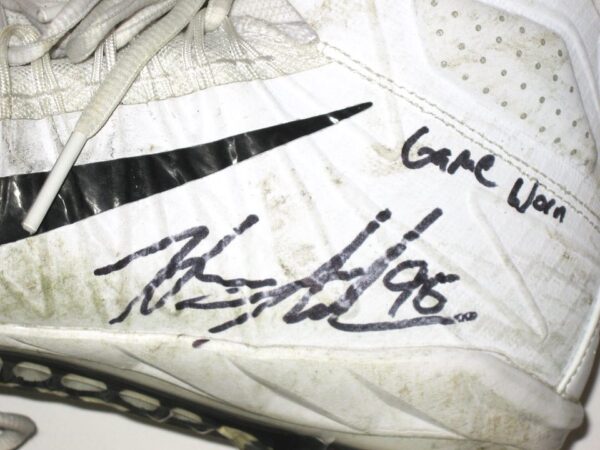 Henry Anderson 2020 New York Jets Game Worn & Signed White & Black Nike Alpha Huarache Cleats