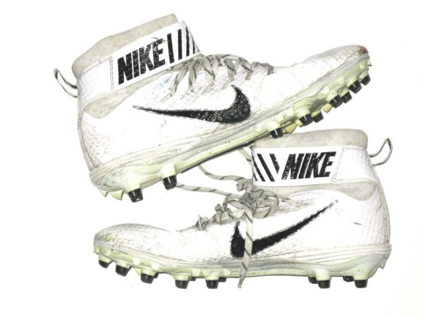 Henry Anderson 2020 New York Jets Game Worn & Signed White & Black Nike Lunarbeast Cleats