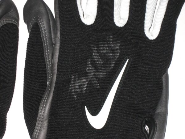 Henry Anderson 2020 New York Jets Practice Worn & Signed Black, White & Gray Nike 3XL Gloves