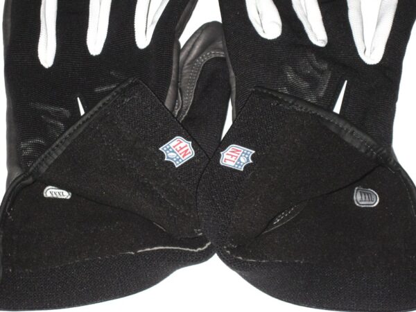 Henry Anderson 2020 New York Jets Practice Worn & Signed Black, White & Gray Nike 3XL Gloves