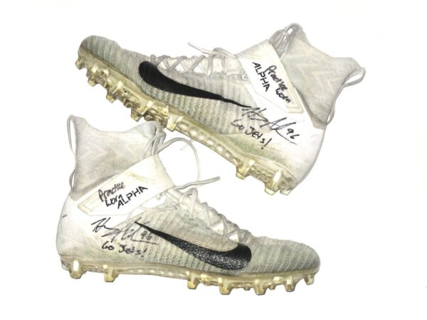 Henry Anderson 2020 New York Jets Practice Worn & Signed Nike Alpha Menace Elite 2 Cleats
