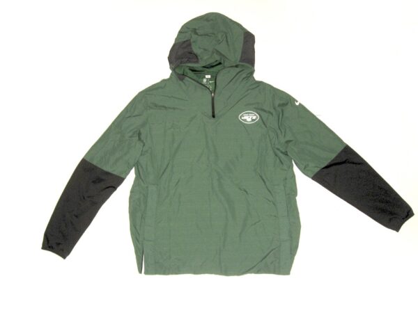 Henry Anderson 2020 Pregame Worn Official Green & Black New York Jets #96 Nike On-Field Quarter-Zip XXL Pullover