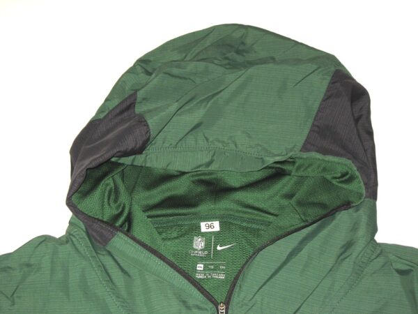 Henry Anderson 2020 Pregame Worn Official Green & Black New York Jets #96 Nike On-Field Quarter-Zip XXL Pullover