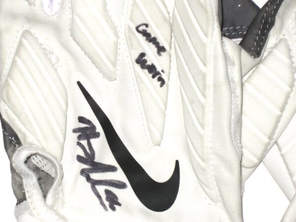 Henry Anderson New York Jets 2020 Game Worn & Signed White, Black & Gray Nike Alpha Gloves