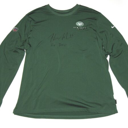 Henry Anderson Player Issued & Signed Official Green New York Jets #96 On-Field Long Sleeve Nike Dri-Fit XXL Shirt