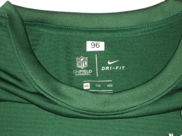 Henry Anderson Player Issued & Signed Official Green New York Jets #96 On-Field Long Sleeve Nike Dri-Fit XXL Shirt