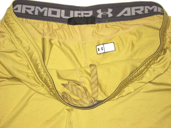Tommy Kraemer Practice Worn & Signed Official Gold Notre Dame Fighting Irish #78 Under Armour 3XL Shorts