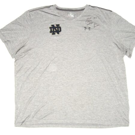 Tommy Kraemer Team Issued & Signed Official Notre Dame Fighting Irish Citrus Bowl Under Armour 3XL Shirt