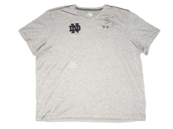 Tommy Kraemer Team Issued & Signed Official Notre Dame Fighting Irish Citrus Bowl Under Armour 3XL Shirt