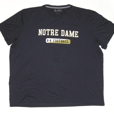 Tommy Kraemer Training Worn & Signed Official Notre Dame Fighting Irish Football Under Armour 3XL Shirt