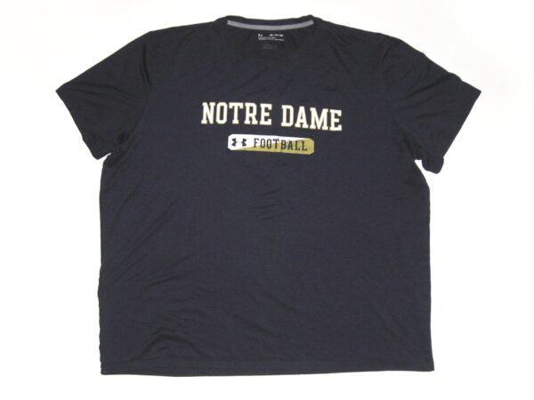Tommy Kraemer Training Worn & Signed Official Notre Dame Fighting Irish Football Under Armour 3XL Shirt