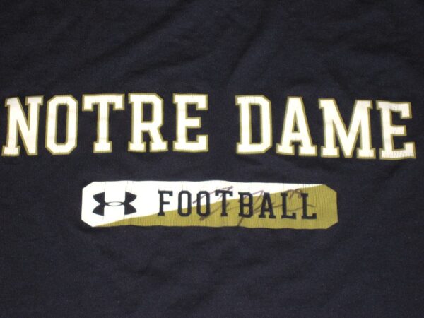 Tommy Kraemer Training Worn & Signed Official Notre Dame Fighting Irish Football Under Armour 3XL Shirt1