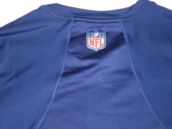 Alex Tanney Player Issued & Signed Official Blue New York Giants #3 On-Field Long Sleeve Nike Dri-Fit Large Shirt