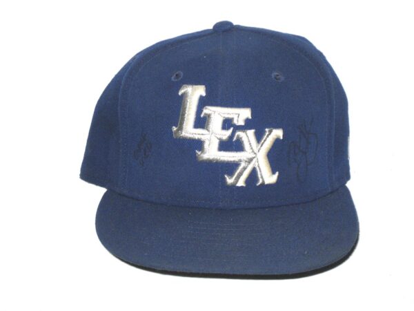 Bryce Hensley Game Used & Signed Official Blue Lexington Legends New Era 59FIFTY Fitted Hat