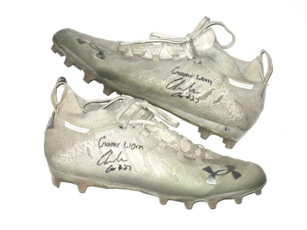 Chandler Cox Miami Dolphins Game Worn & Signed Under Armour Spotlight Cleats