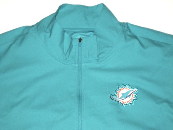 Chandler Cox Player Issued Official Aqua & Black Miami Dolphins #27 Lightweight Full Zip Nike XXL Jacket