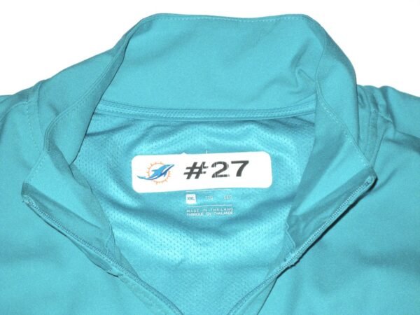 Chandler Cox Player Issued Official Aqua & Black Miami Dolphins #27 Lightweight Full Zip Nike XXL Jacket