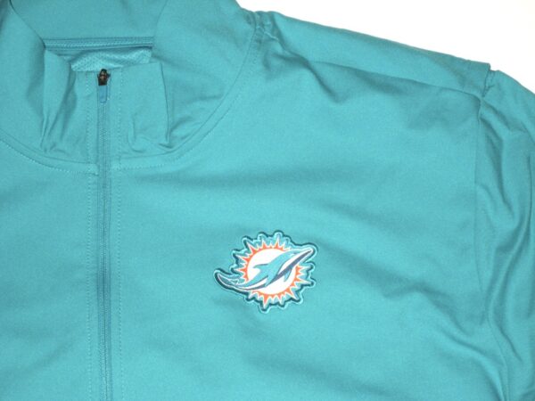 Chandler Cox Player Issued Official Aqua & Black Miami Dolphins #27 Lightweight Full Zip Nike XXL Jacket