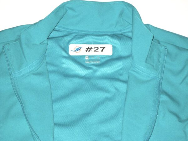 Chandler Cox Player Issued Official Aqua & Black Miami Dolphins #27 Lightweight Full Zip Nike XXL Jacket