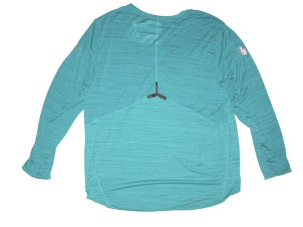 Chandler Cox Practice Worn & Signed Official Miami Dolphins #27 Long Sleeve Nike Dri-Fit XXL Shirt