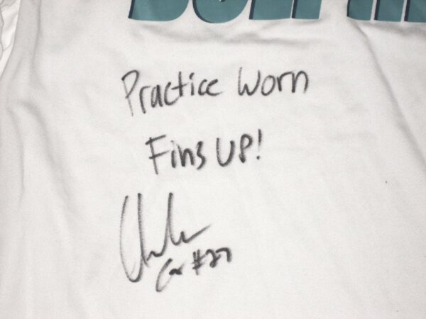Chandler Cox Practice Worn & Signed Official White Miami Dolphins #27 Long Sleeve Nike Dri-Fit XL Shirt