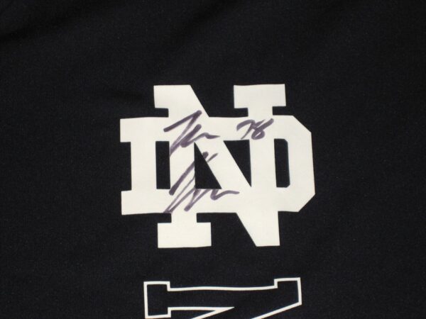 Tommy Kraemer Team Issued & Signed Official Notre Dame Fighting Irish Long Sleeve Under Armour Shirt