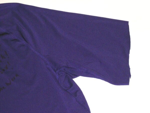 Kade McClure Winston-Salem Dash Game Worn & Signed Purple Nike Pro XL Shirt