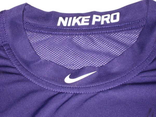 Kade McClure Winston-Salem Dash Game Worn & Signed Purple Nike Pro XL Shirt