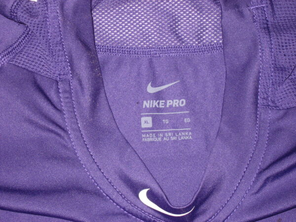 Kade McClure Winston-Salem Dash Game Worn & Signed Purple Nike Pro XL Shirt