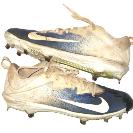 Kutter Crawford Florida Gulf Coast Eagles Game Worn & Signed Blue & White Nike Vapor Cleats