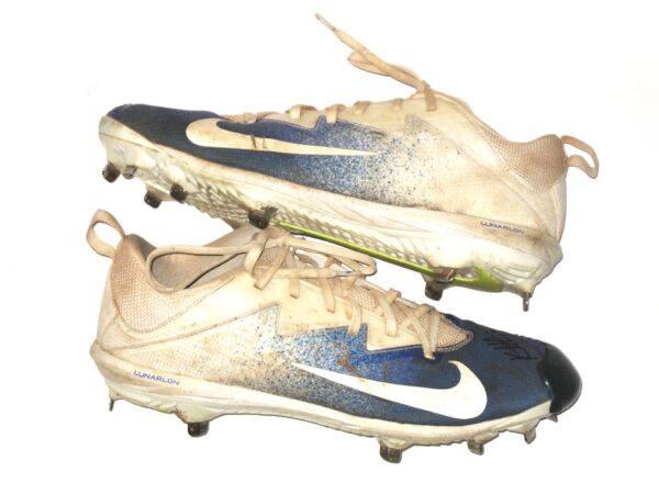 Kutter Crawford Florida Gulf Coast Eagles Game Worn & Signed Blue & White Nike Vapor Cleats