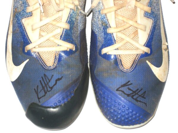 Kutter Crawford Florida Gulf Coast Eagles Game Worn & Signed Blue & White Nike Vapor Cleats