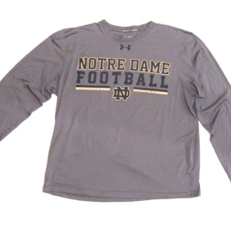 Scott Daly Team Issued & Signed Official Notre Dame Fighting Irish Football Music City Bowl Under Armour XL Shirt