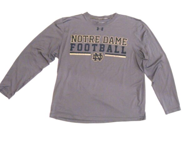 Scott Daly Team Issued & Signed Official Notre Dame Fighting Irish Football Music City Bowl Under Armour XL Shirt