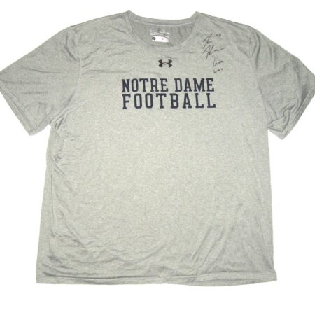 Tommy Kraemer Game Worn & Signed Official Notre Dame Fighting Irish Football #78 Under Armour 3XL Shirt