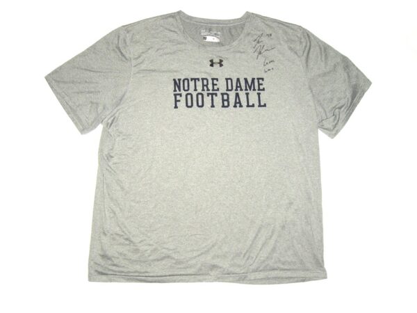 Tommy Kraemer Game Worn & Signed Official Notre Dame Fighting Irish Football #78 Under Armour 3XL Shirt